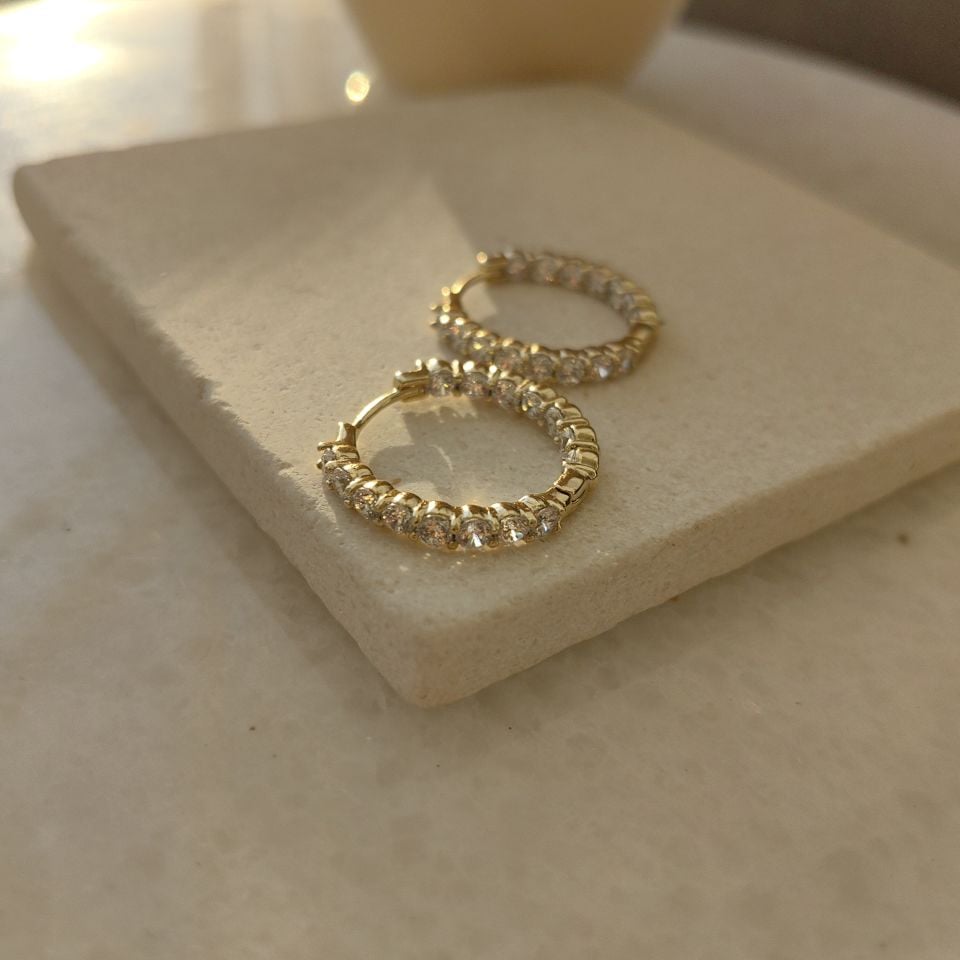 14K ALTIN KAPLAMA SU YOLU HALKA KÜPE