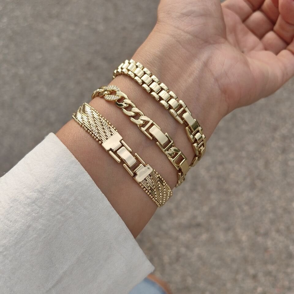 14K AYAR ALTIN KAPLAMA BİLEKLİKLER