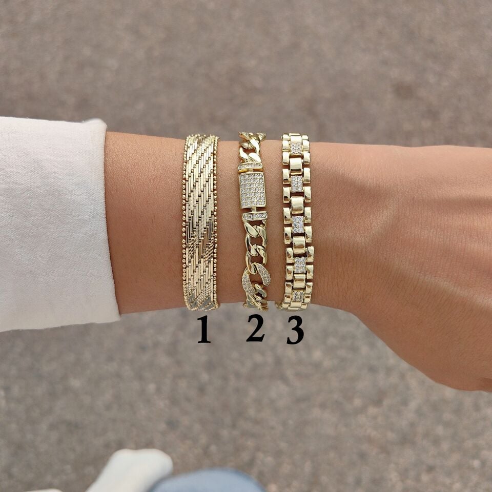 14K AYAR ALTIN KAPLAMA BİLEKLİKLER