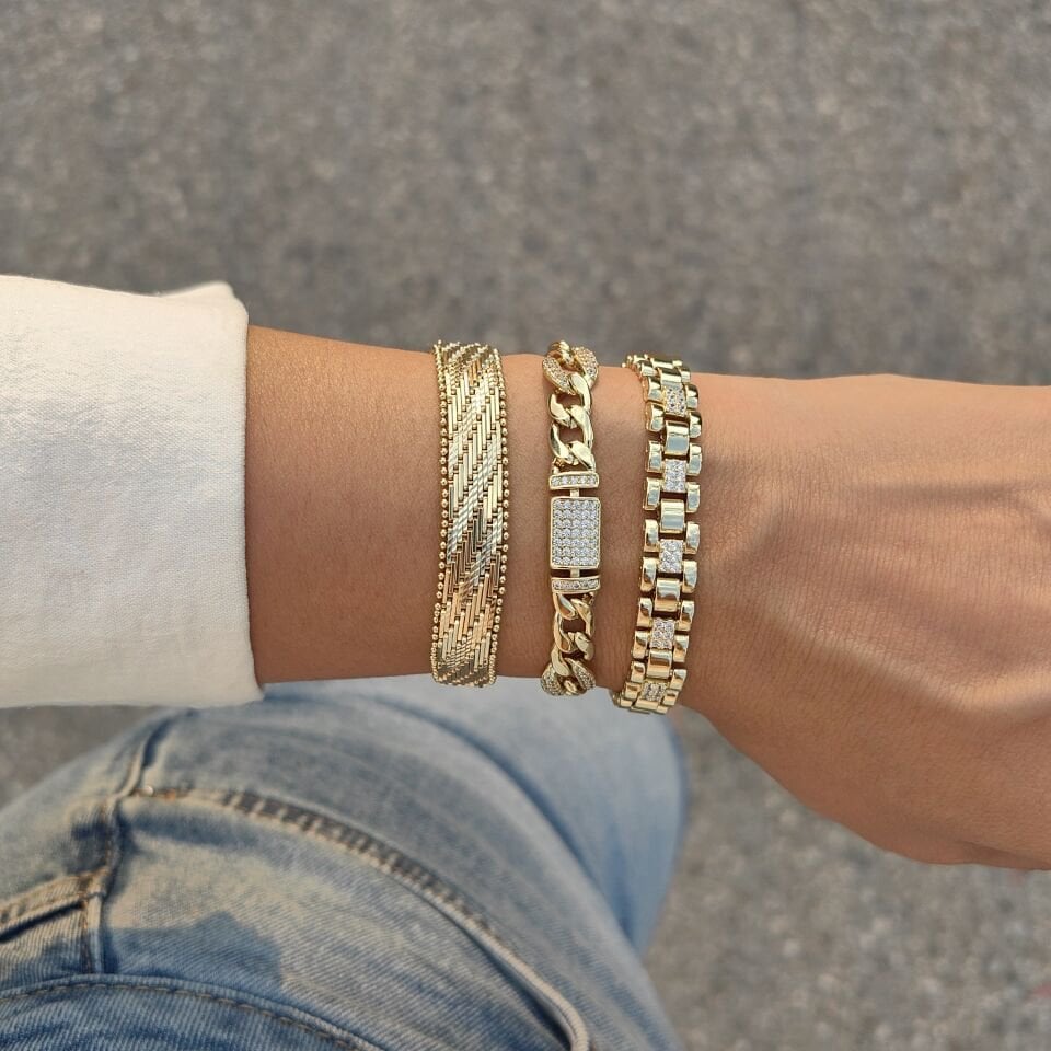 14K AYAR ALTIN KAPLAMA BİLEKLİKLER