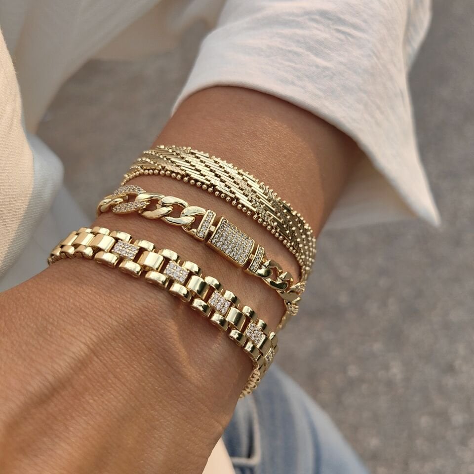 14K AYAR ALTIN KAPLAMA BİLEKLİKLER