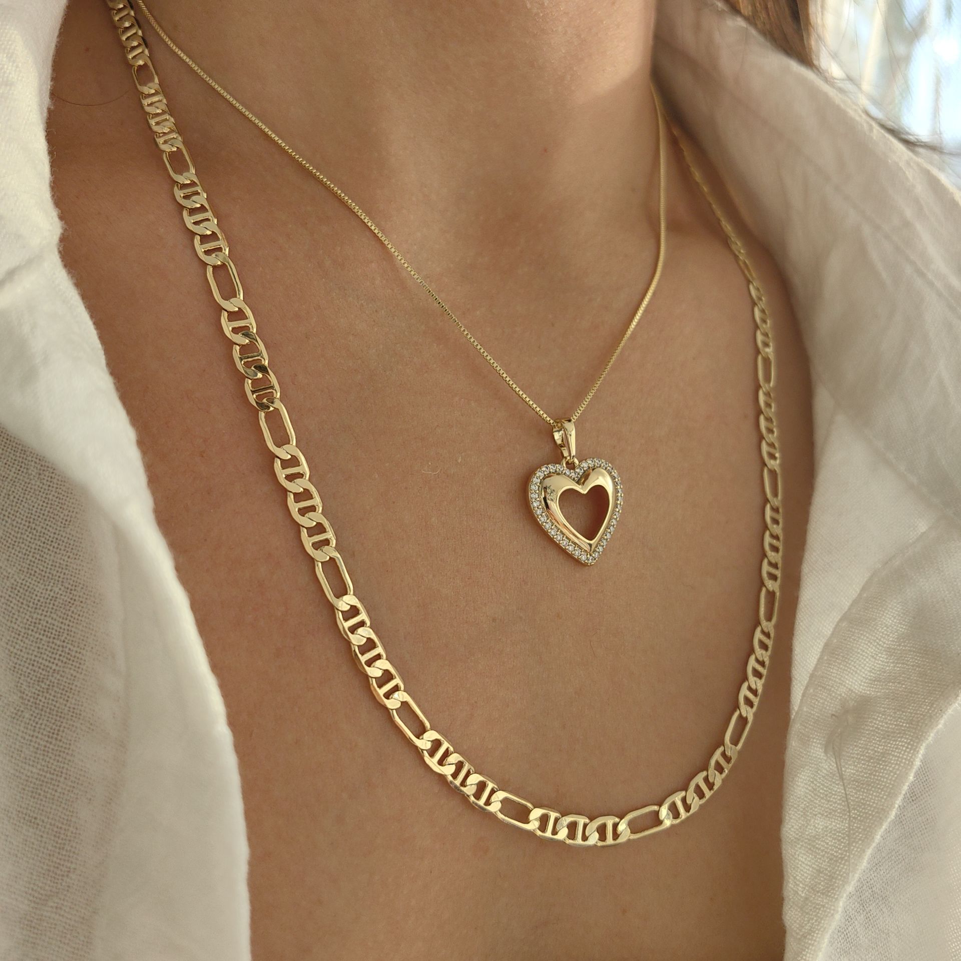 14K ALTIN KAPLAMA HEART KOMBİN