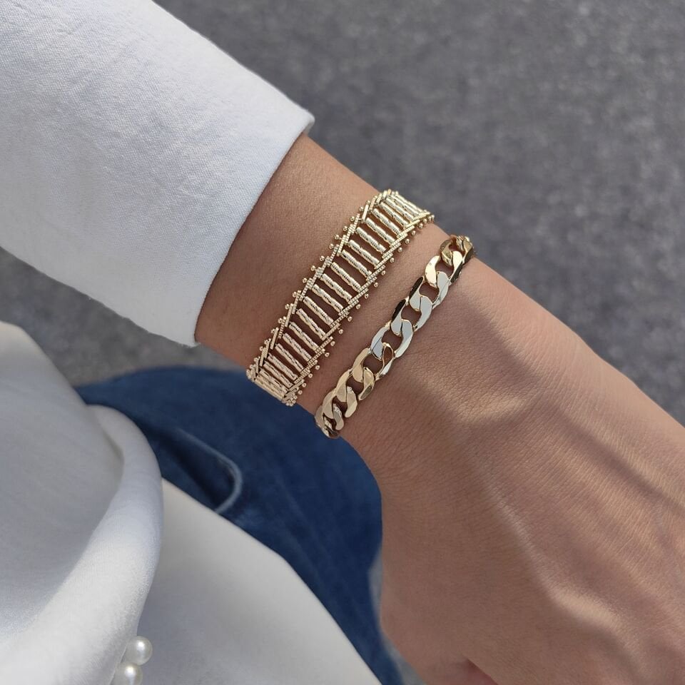 14K ALTIN KAPLAMA TAŞSIZ BİLEKLİKLER