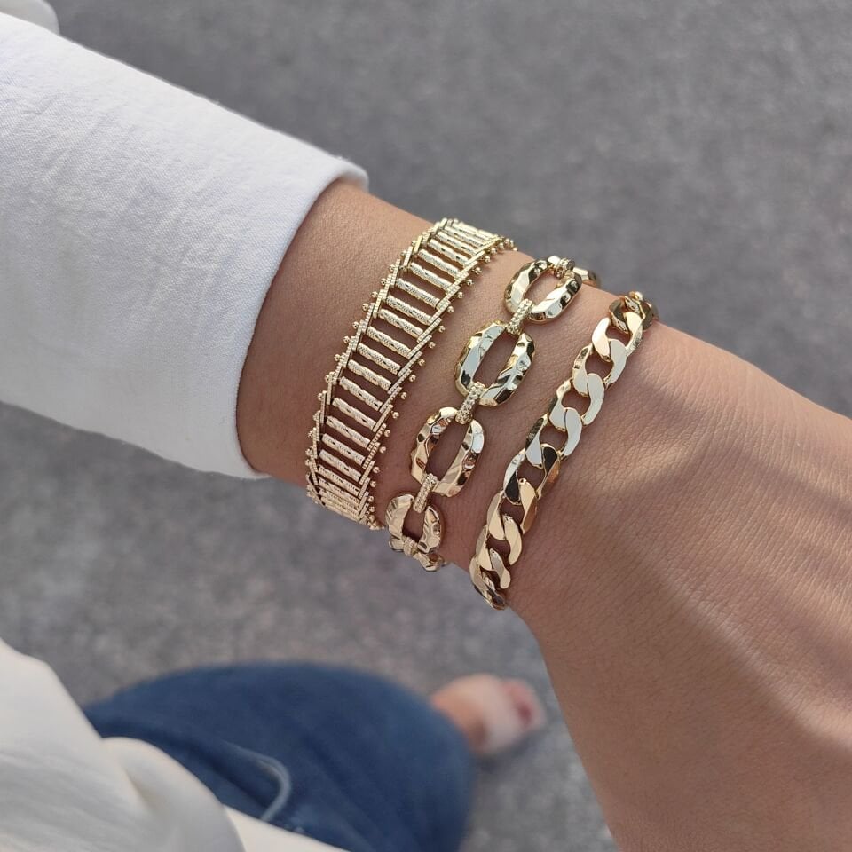 14K ALTIN KAPLAMA TAŞSIZ BİLEKLİKLER