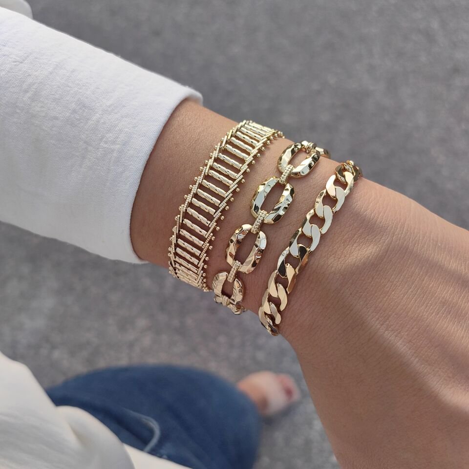 14K ALTIN KAPLAMA TAŞSIZ BİLEKLİKLER