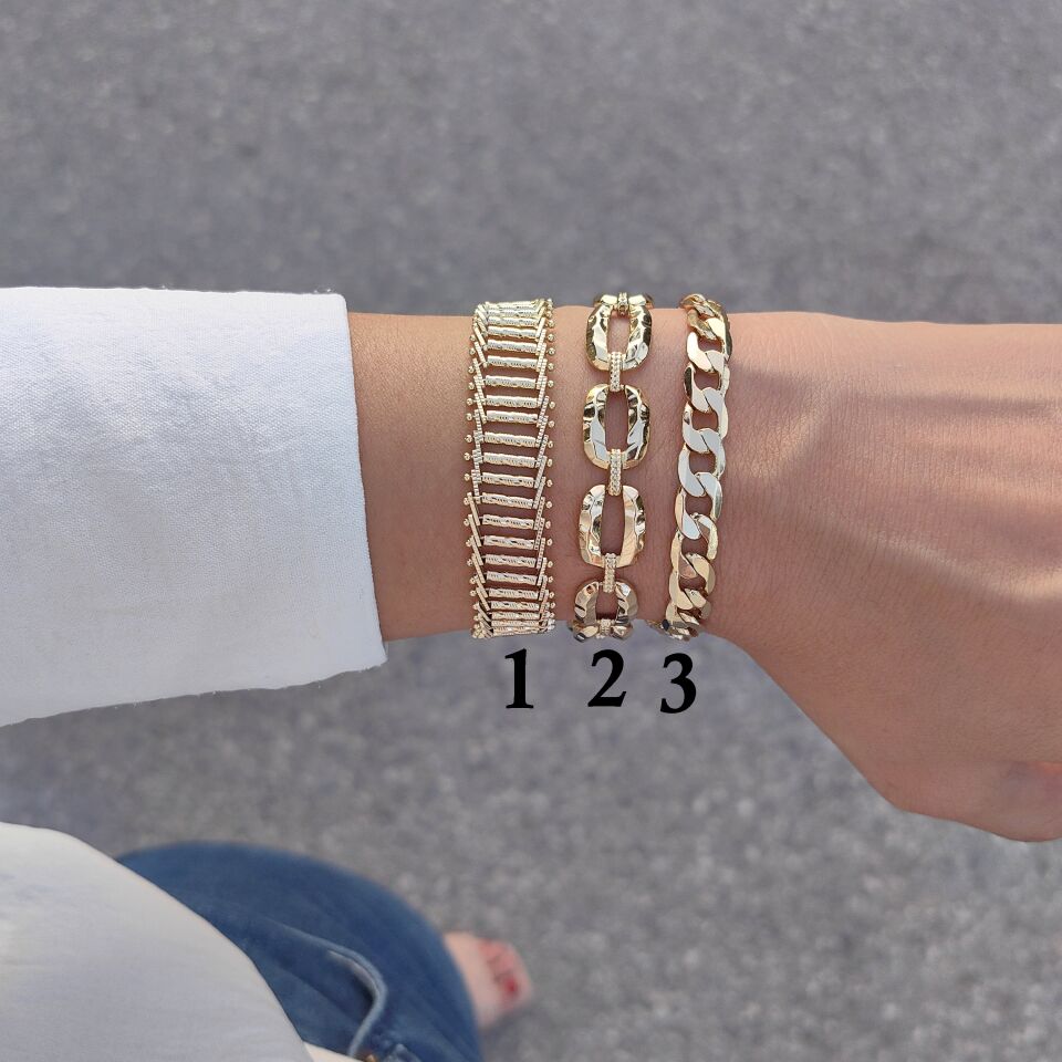 14K ALTIN KAPLAMA TAŞSIZ BİLEKLİKLER