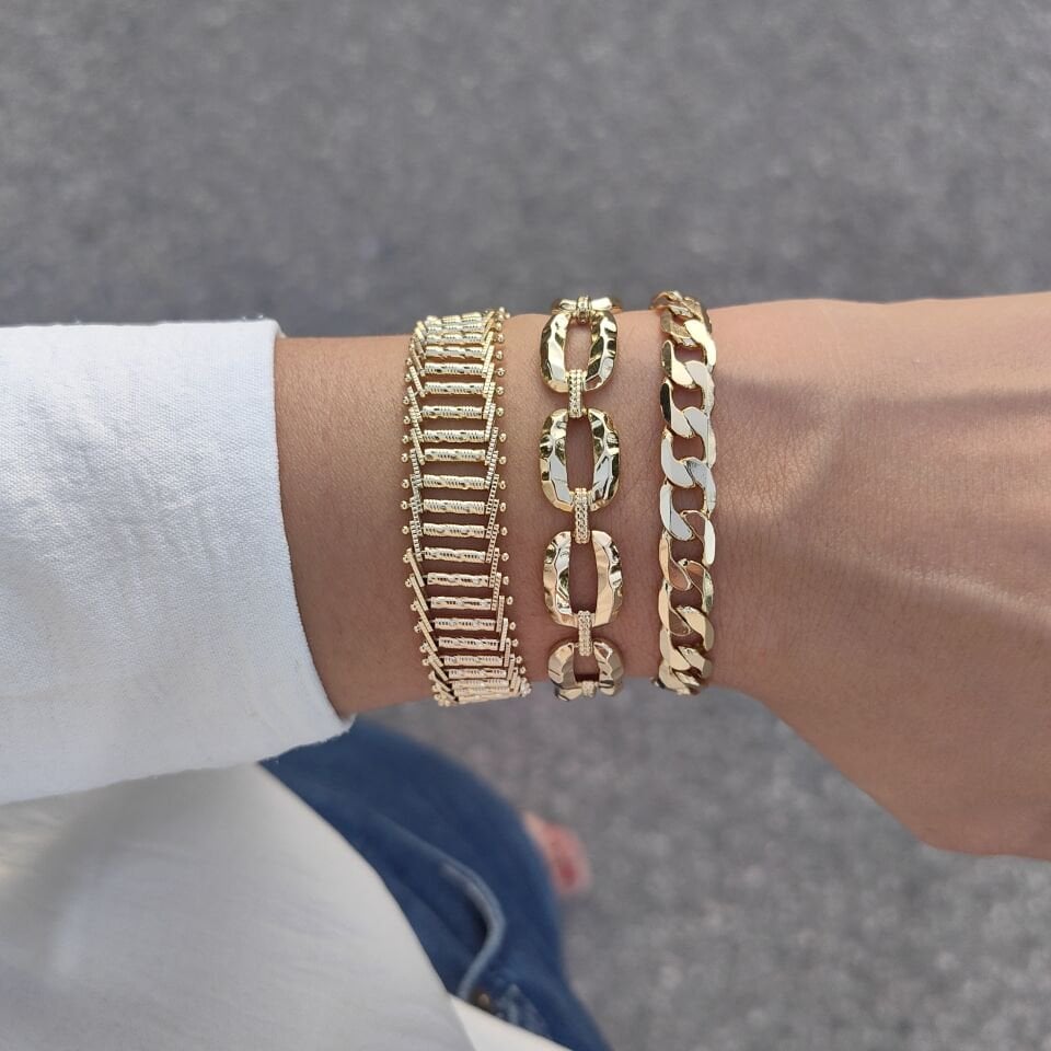 14K ALTIN KAPLAMA TAŞSIZ BİLEKLİKLER