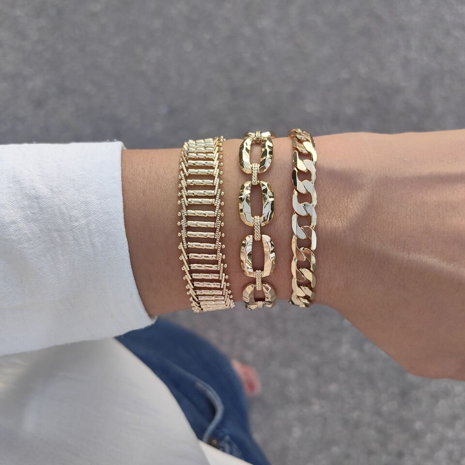 14K ALTIN KAPLAMA TAŞSIZ BİLEKLİKLER