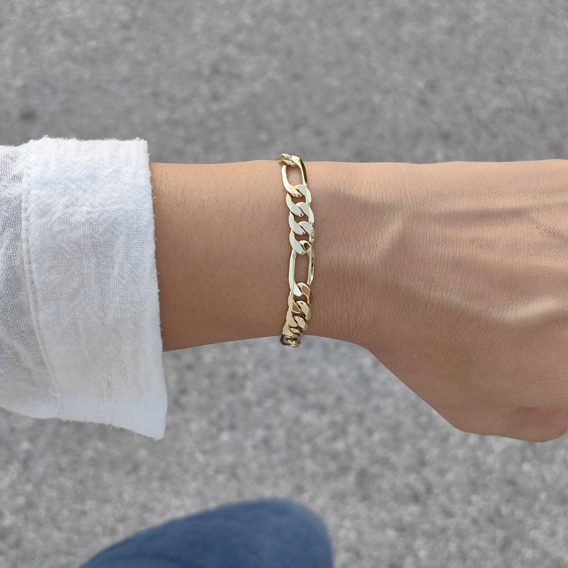 14 AYAR ALTIN KAPLAMA FİGARO BİLEKLİK