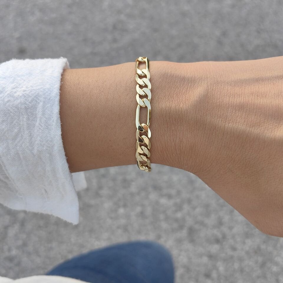 14 AYAR ALTIN KAPLAMA FİGARO BİLEKLİK