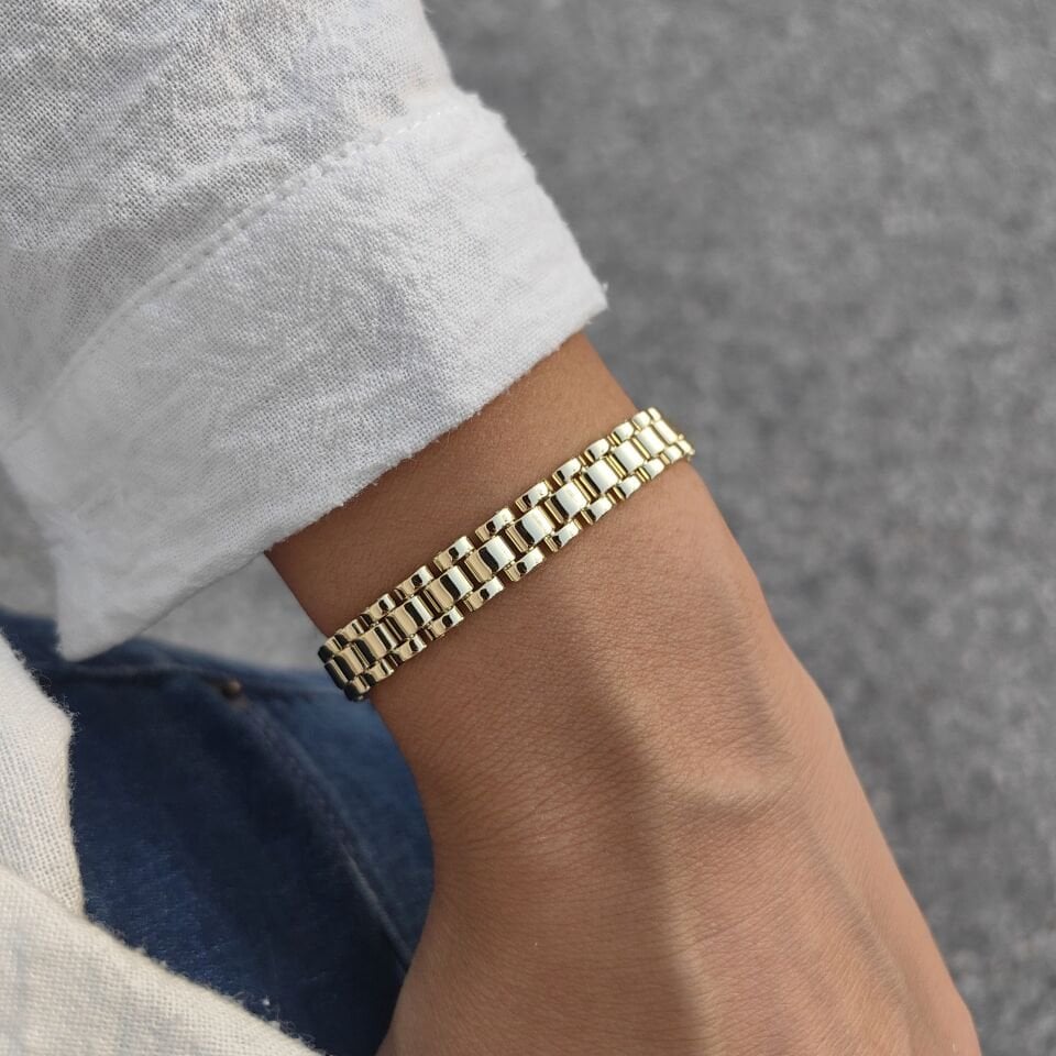 14 AYAR ALTIN KAPLAMA RLX BİLEKLİK