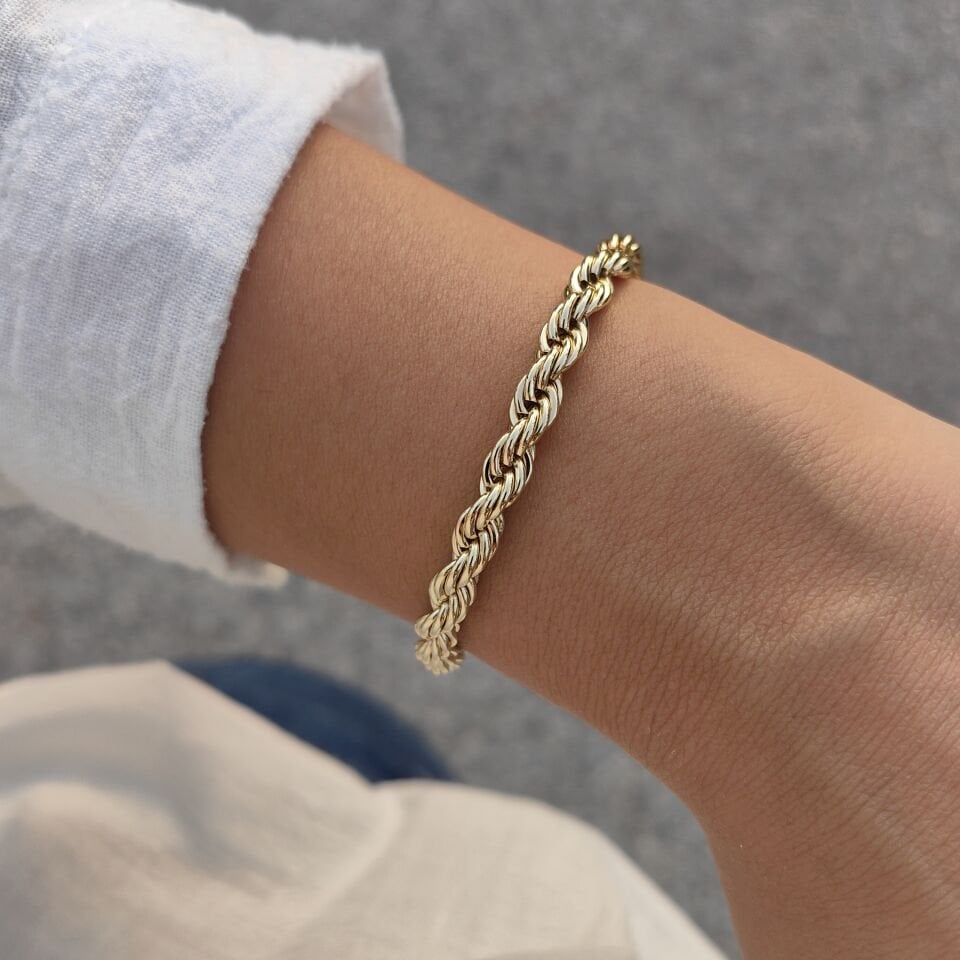 14 AYAR ALTIN KAPLAMA BURGU BİLEKLİK