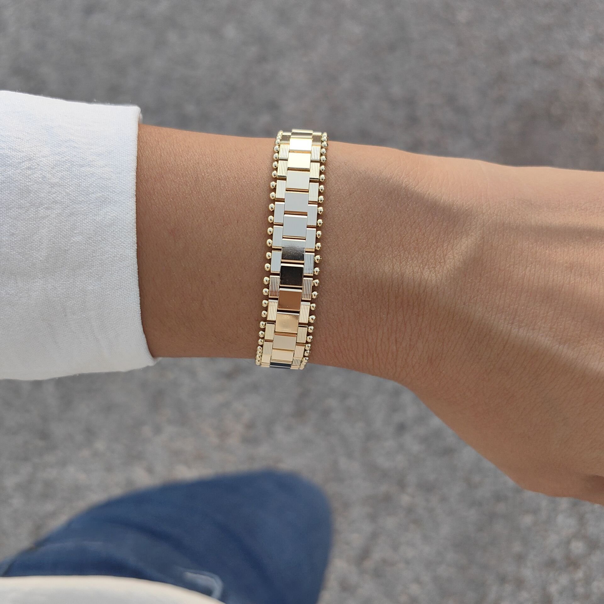 14 AYAR ALTIN KAPLAMA RLX BİLEKLİK