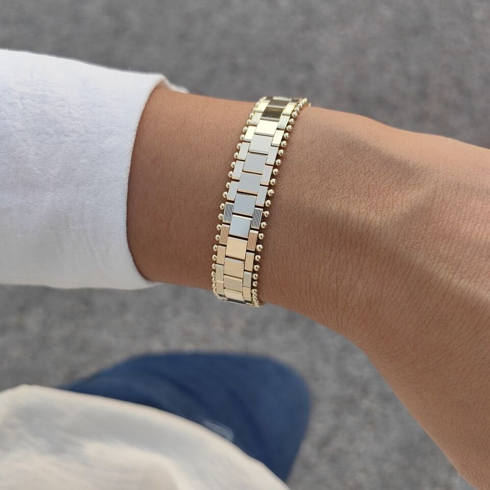 14 AYAR ALTIN KAPLAMA RLX BİLEKLİK