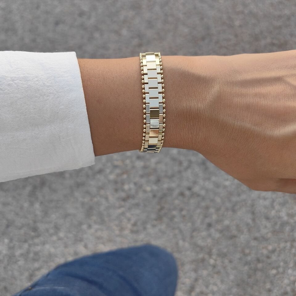 14 AYAR ALTIN KAPLAMA RLX BİLEKLİK