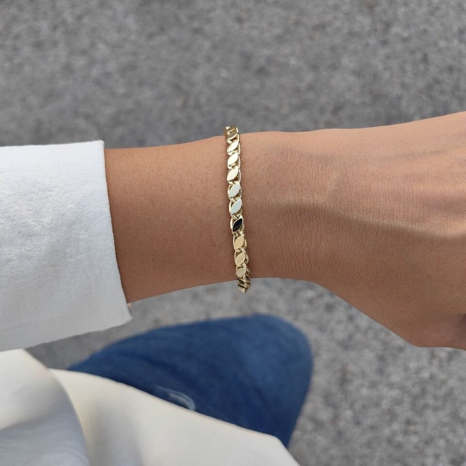 14 AYAR ALTIN KAPLAMA ARPA BİLEKLİK