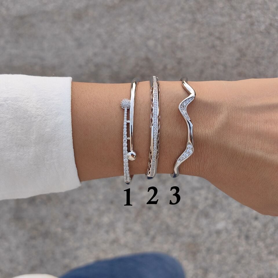 SİLVER KAPLAMA KELEPÇELİ BİLEZİKLER