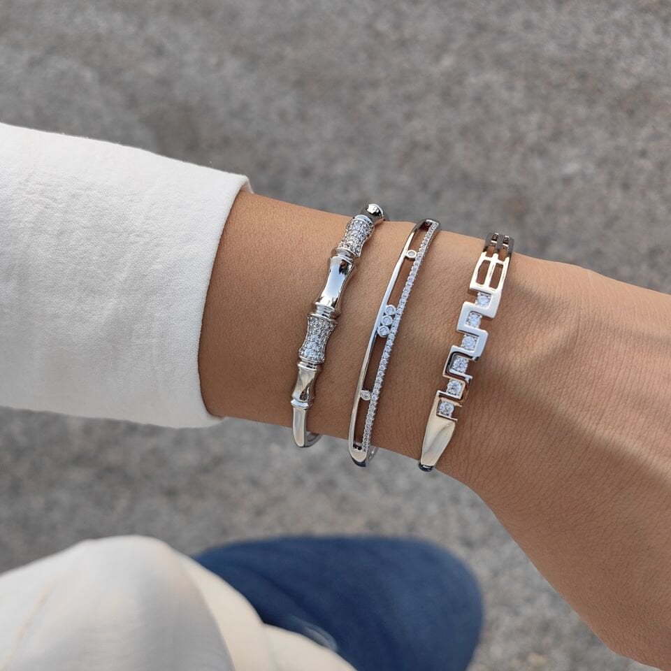 SİLVER KAPLAMA KELEPÇELİ BİLEZİKLER