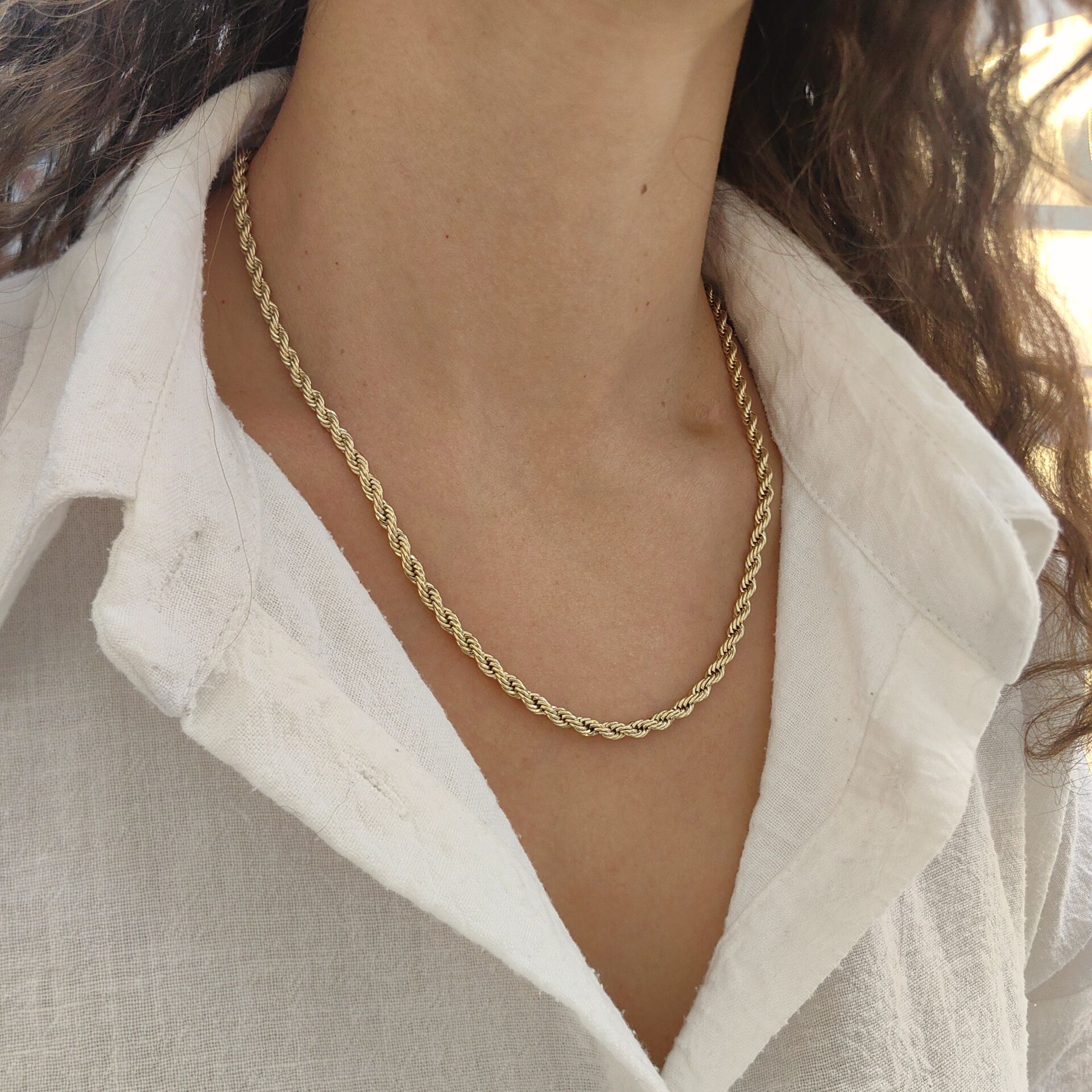 14K ALTIN KAPLAMA BURGU ZİNCİR