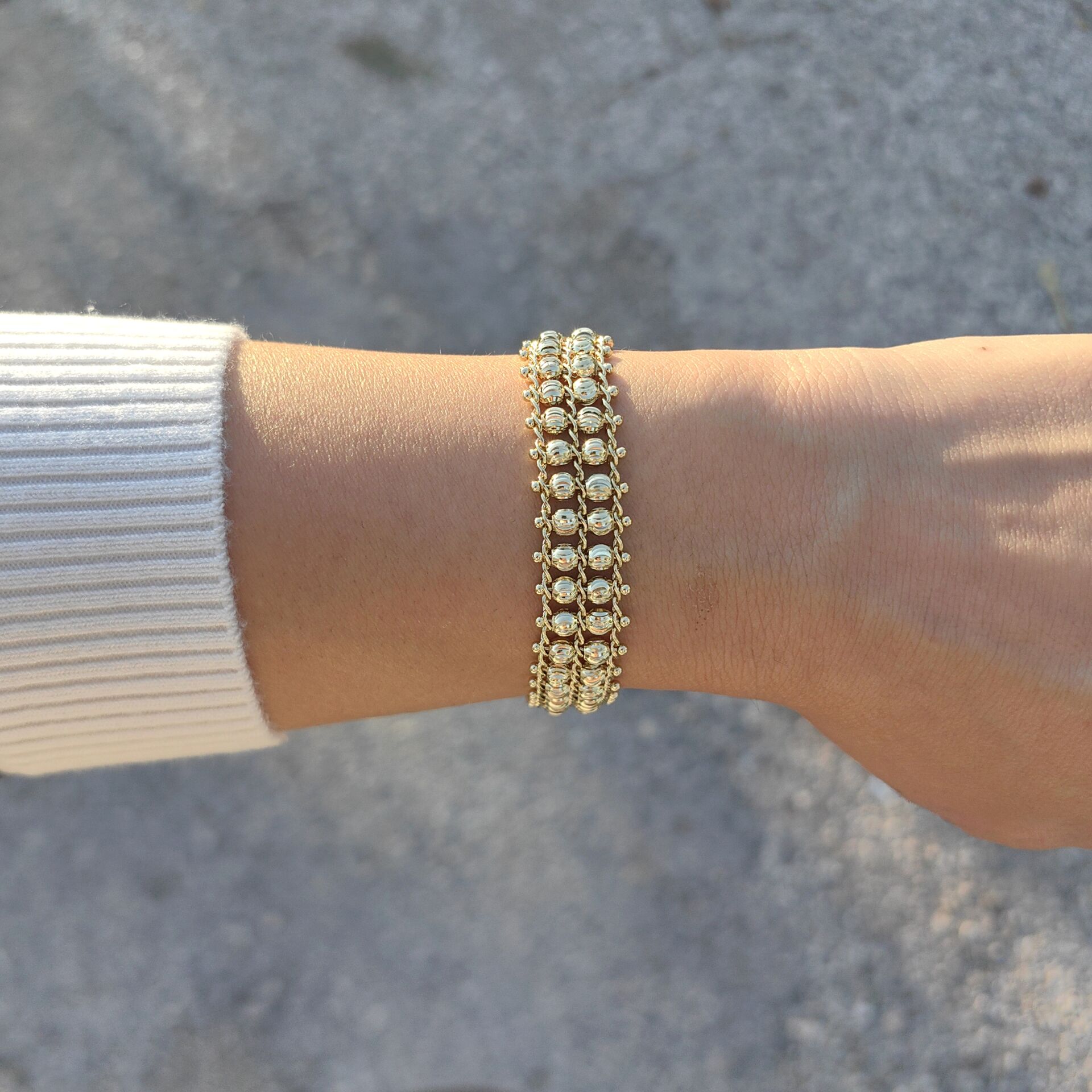 14 AYAR ALTIN KAPLAMA ÇİFT DORİKA BİLEKLİK