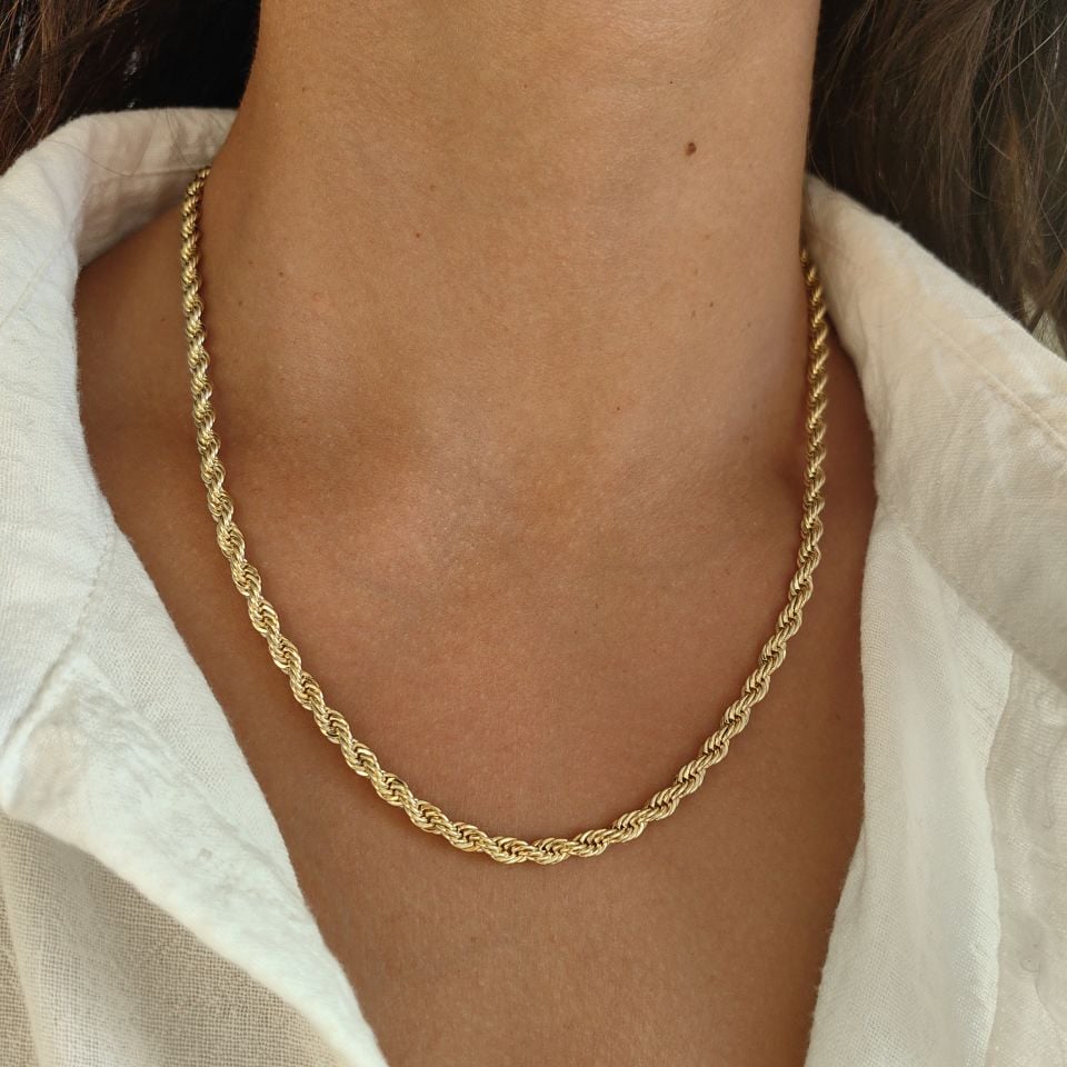 14K ALTIN KAPLAMA BURGU ZİNCİR