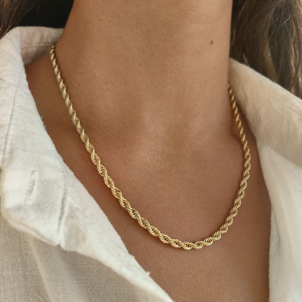 14K ALTIN KAPLAMA BURGU ZİNCİR