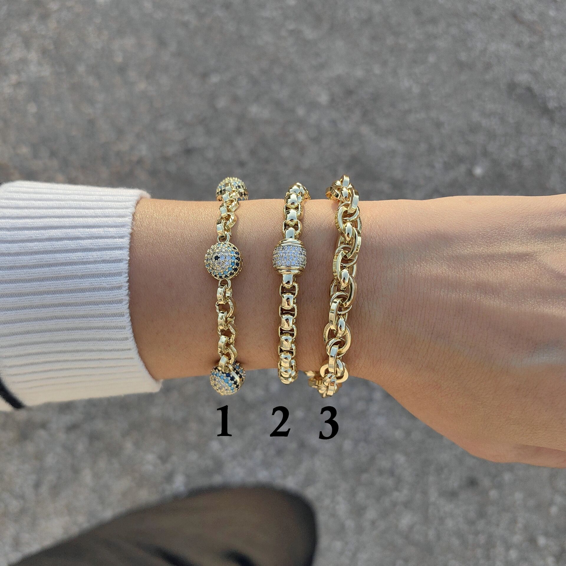 14K ALTIN KAPLAMA KOMBİN BİLEKLİKLER