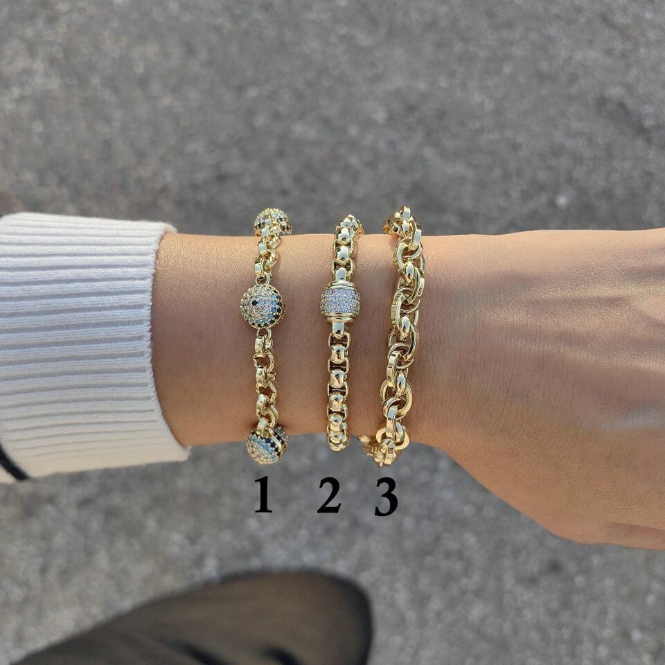 14K ALTIN KAPLAMA KOMBİN BİLEKLİKLER