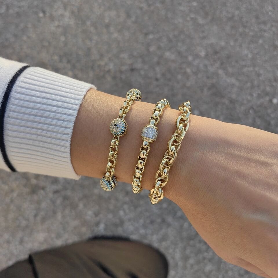 14K ALTIN KAPLAMA KOMBİN BİLEKLİKLER