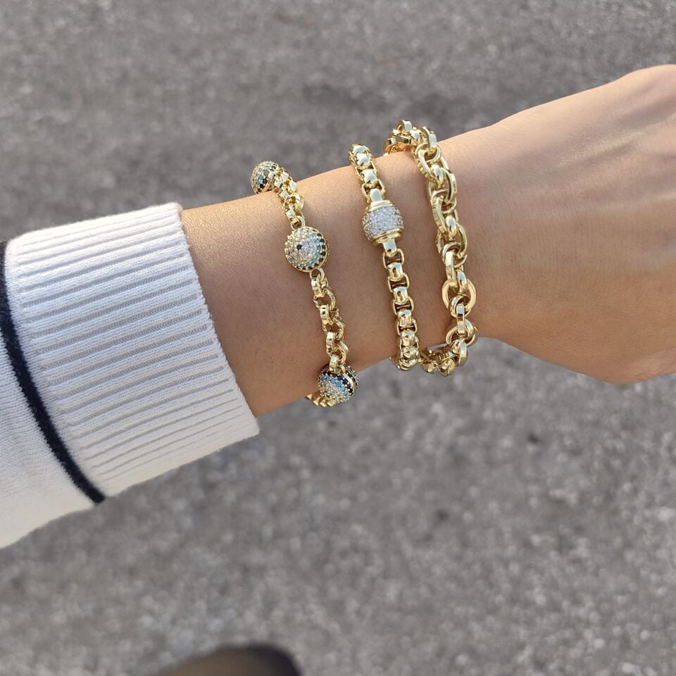 14K ALTIN KAPLAMA KOMBİN BİLEKLİKLER