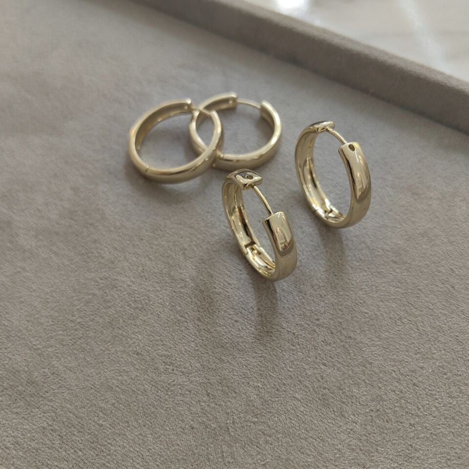 14K ALTIN KAPLAMA HALKA KÜPE