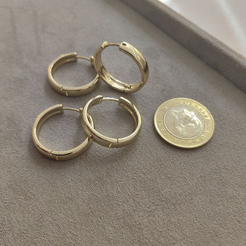 14K ALTIN KAPLAMA HALKA KÜPE