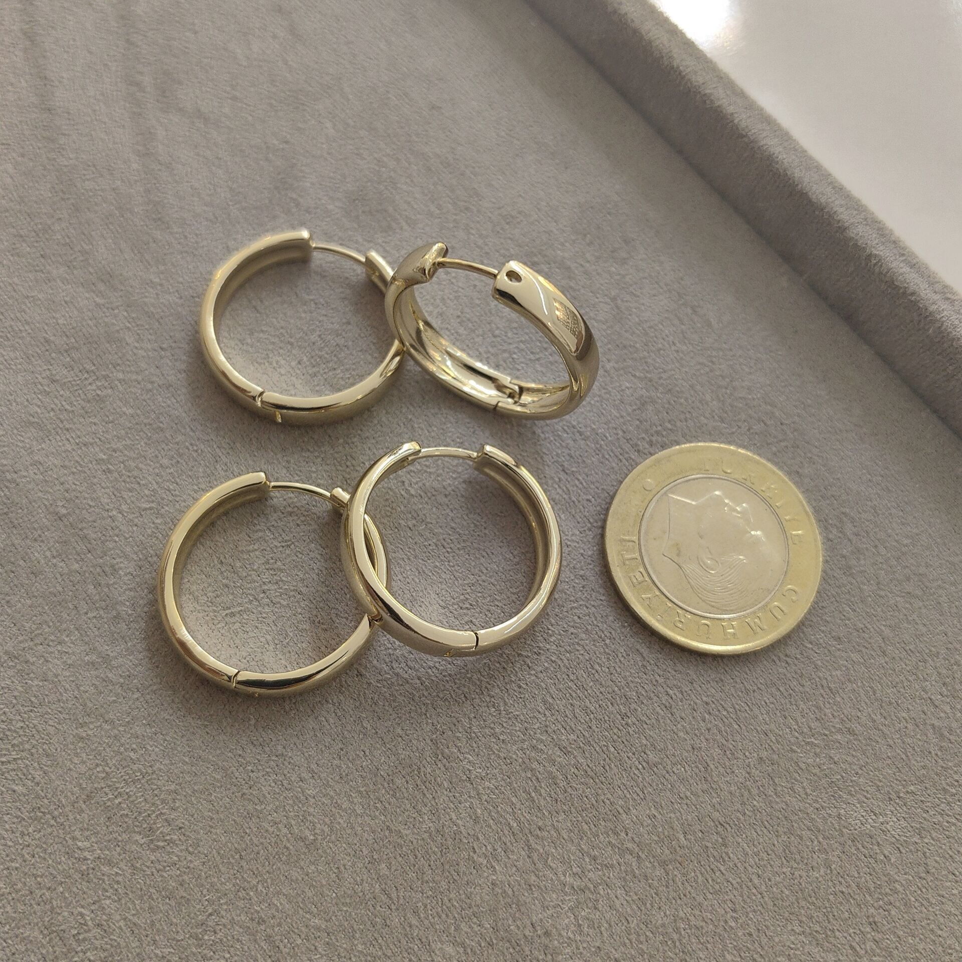 14K ALTIN KAPLAMA HALKA KÜPE