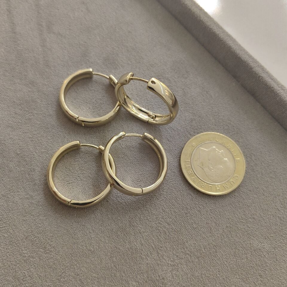 14K ALTIN KAPLAMA HALKA KÜPE