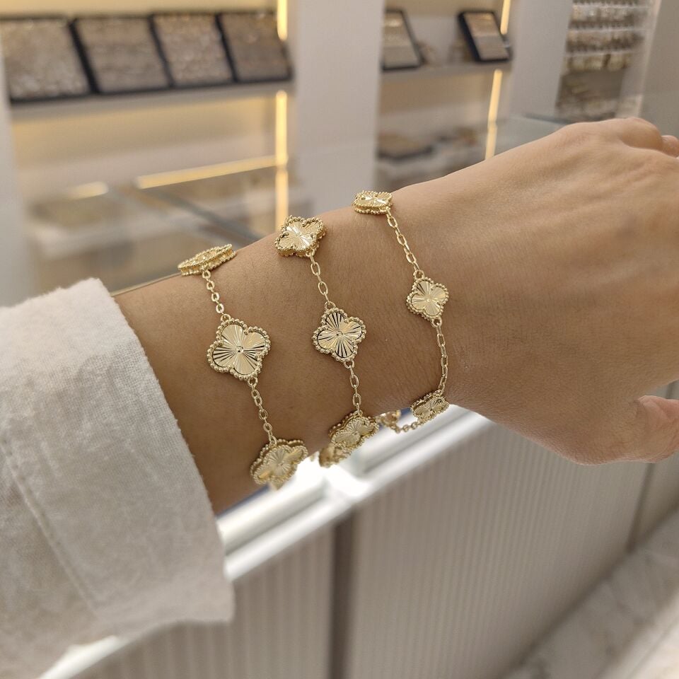 14K ALTIN KAPLAMA YONCA BİLEKLİKLER