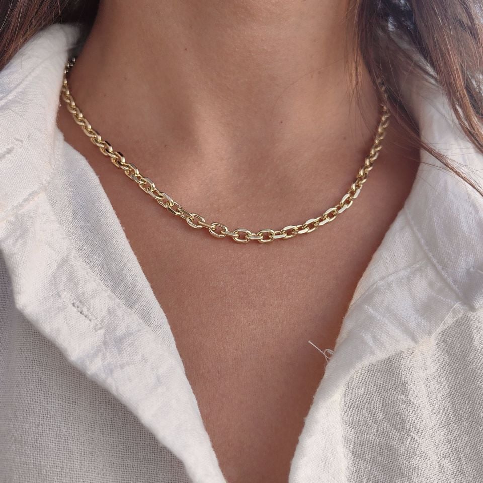 14K AYAR ALTIN KAPLAMA KUYUM MODEL ZİNCİR