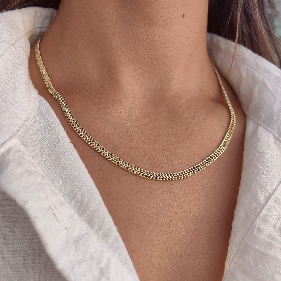 14K ALTIN KAPLAMA EZME ZİNCİR