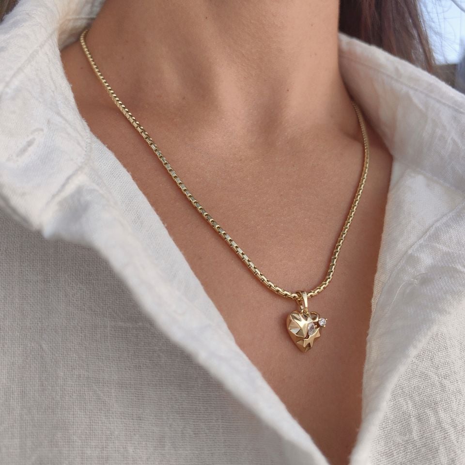 14K ALTIN KAPLAMA KALPLİ KOLYE