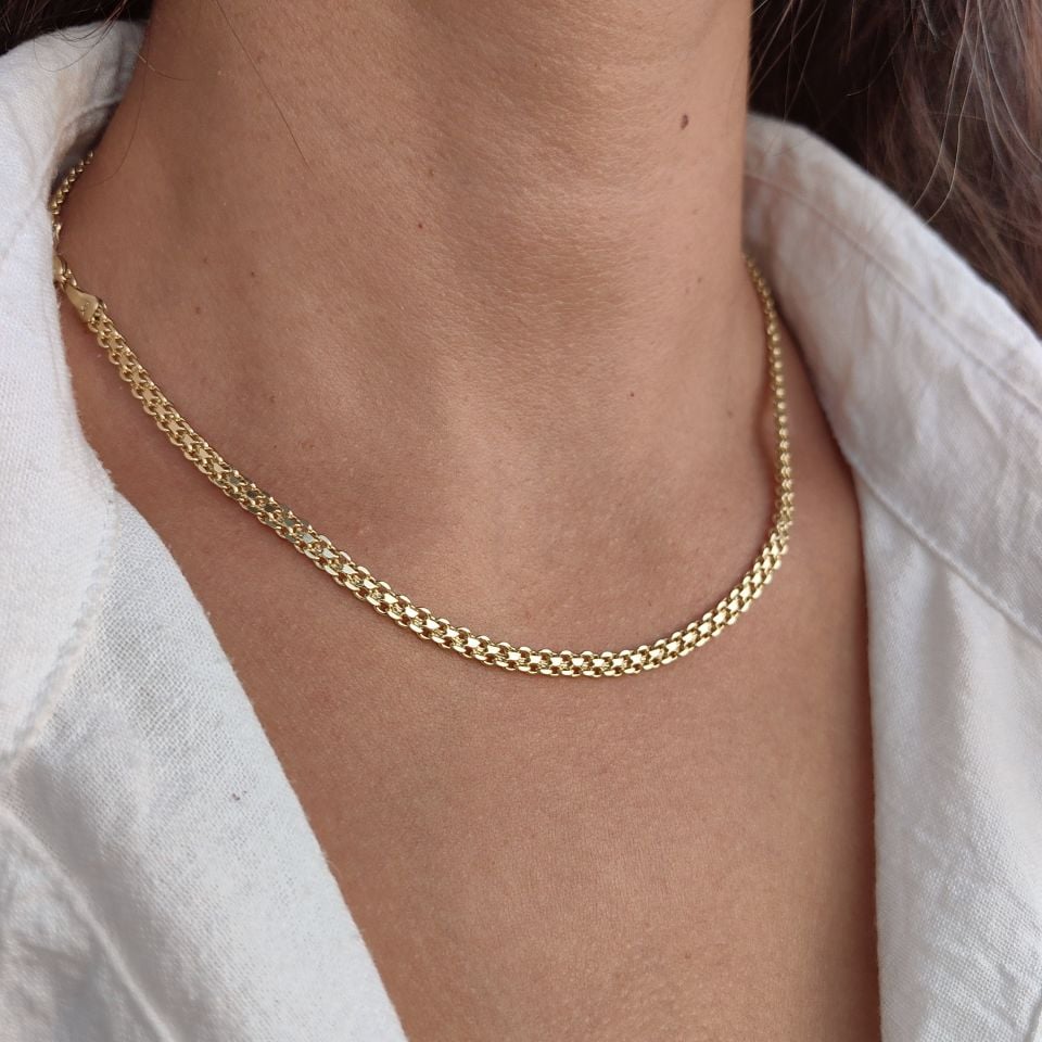 14K ALTIN KAPLAMA  BİSMARK ZİNCİR