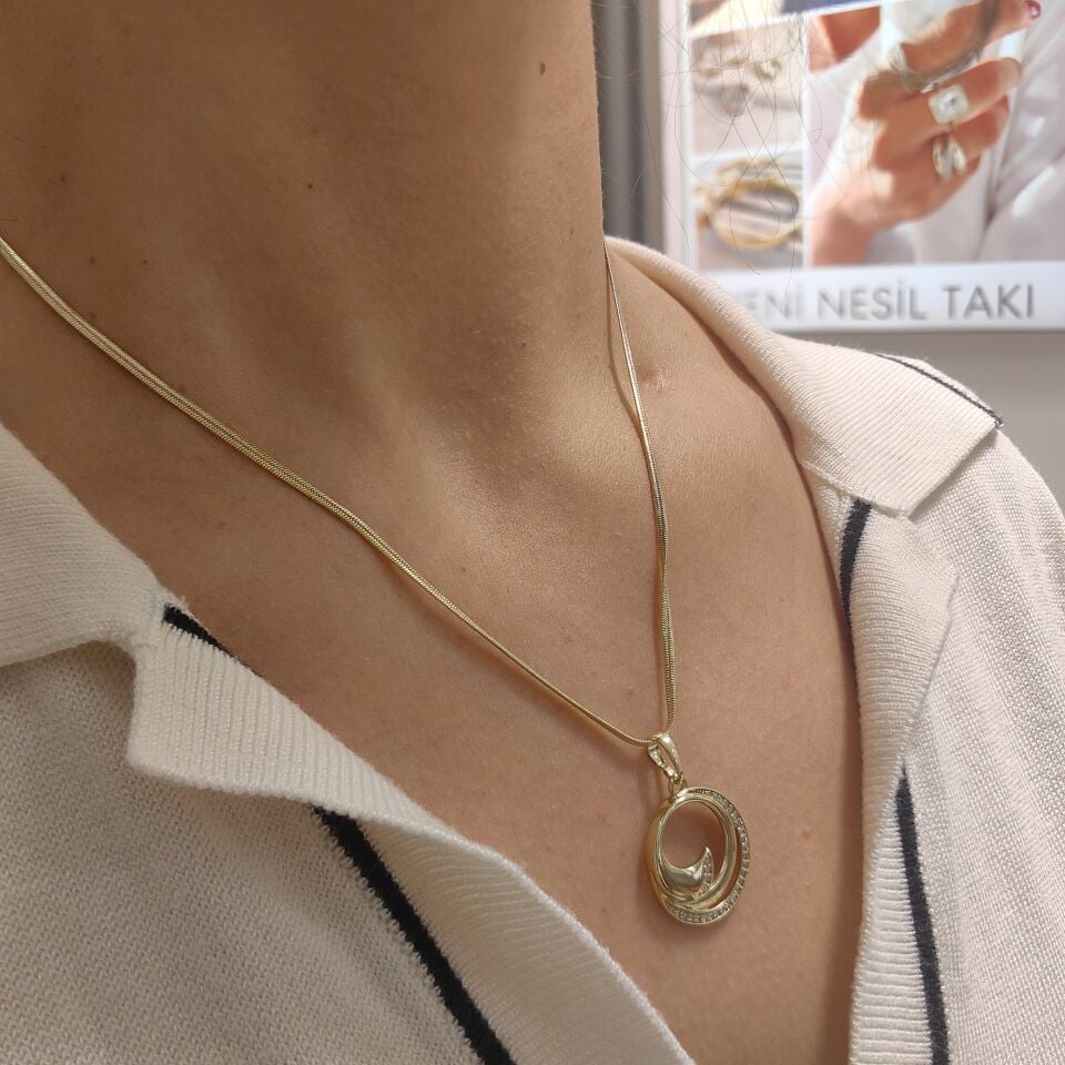 14K ALTIN KAPLAMA KOLYE