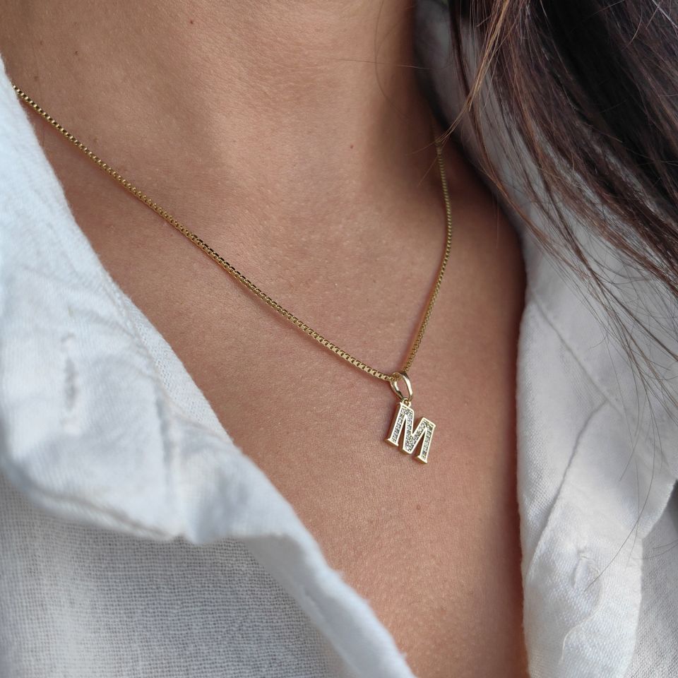 14K ALTIN KAPLAMA HARF KOLYE