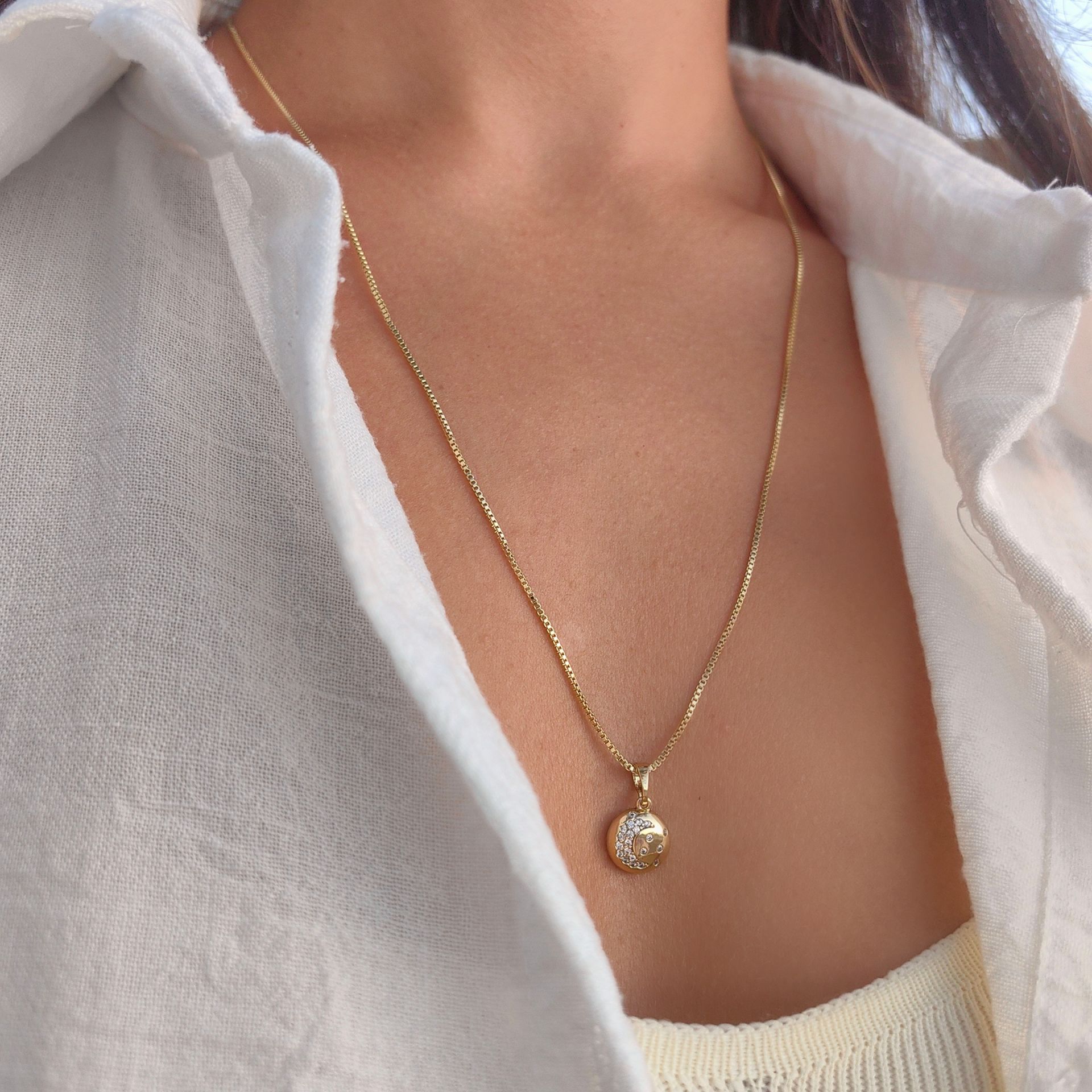 14K ALTIN KAPLAMA MOONLİGHT KOLYE