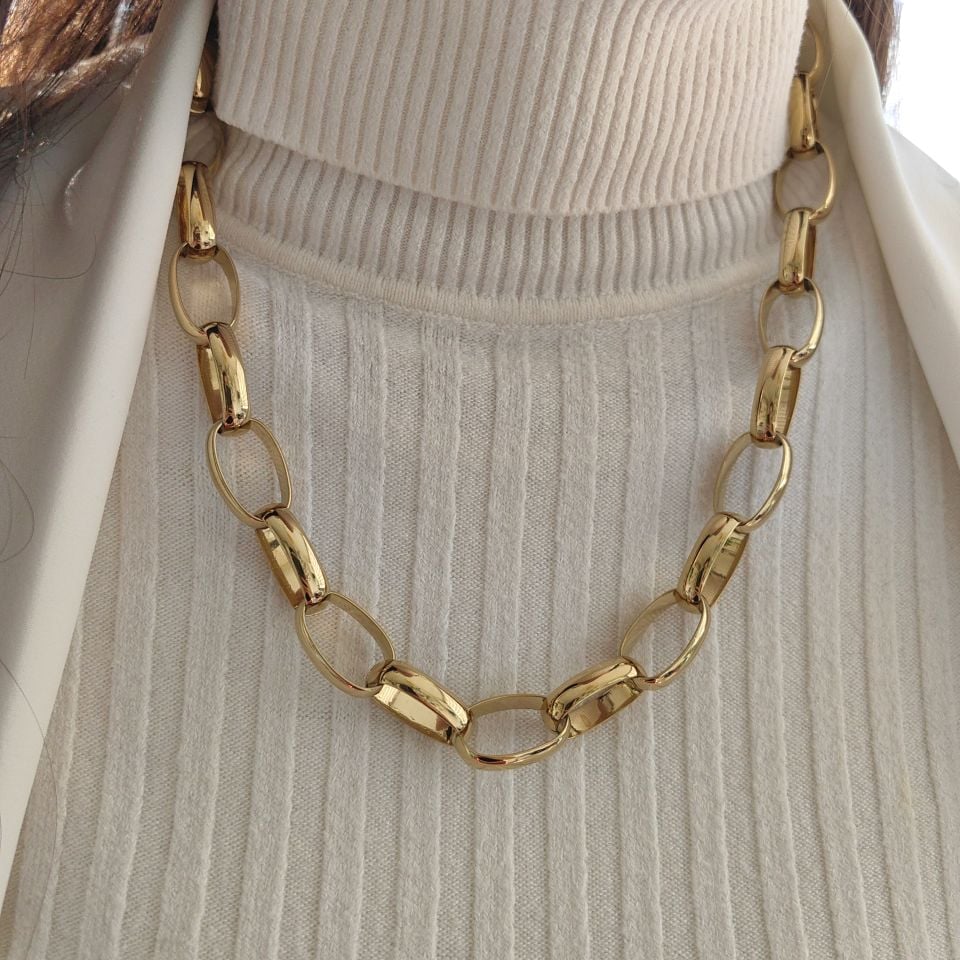 BÜYÜK HALKALI GOLD KOLYE