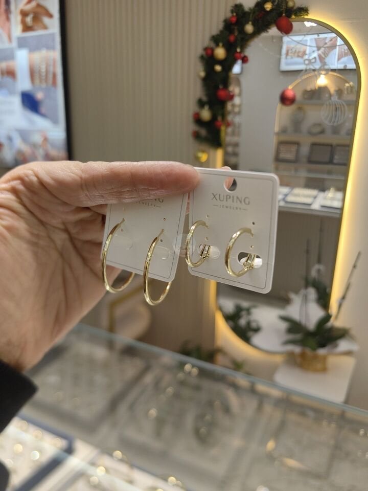 14K ALTIN KAPLAMA HALKA KÜPELER