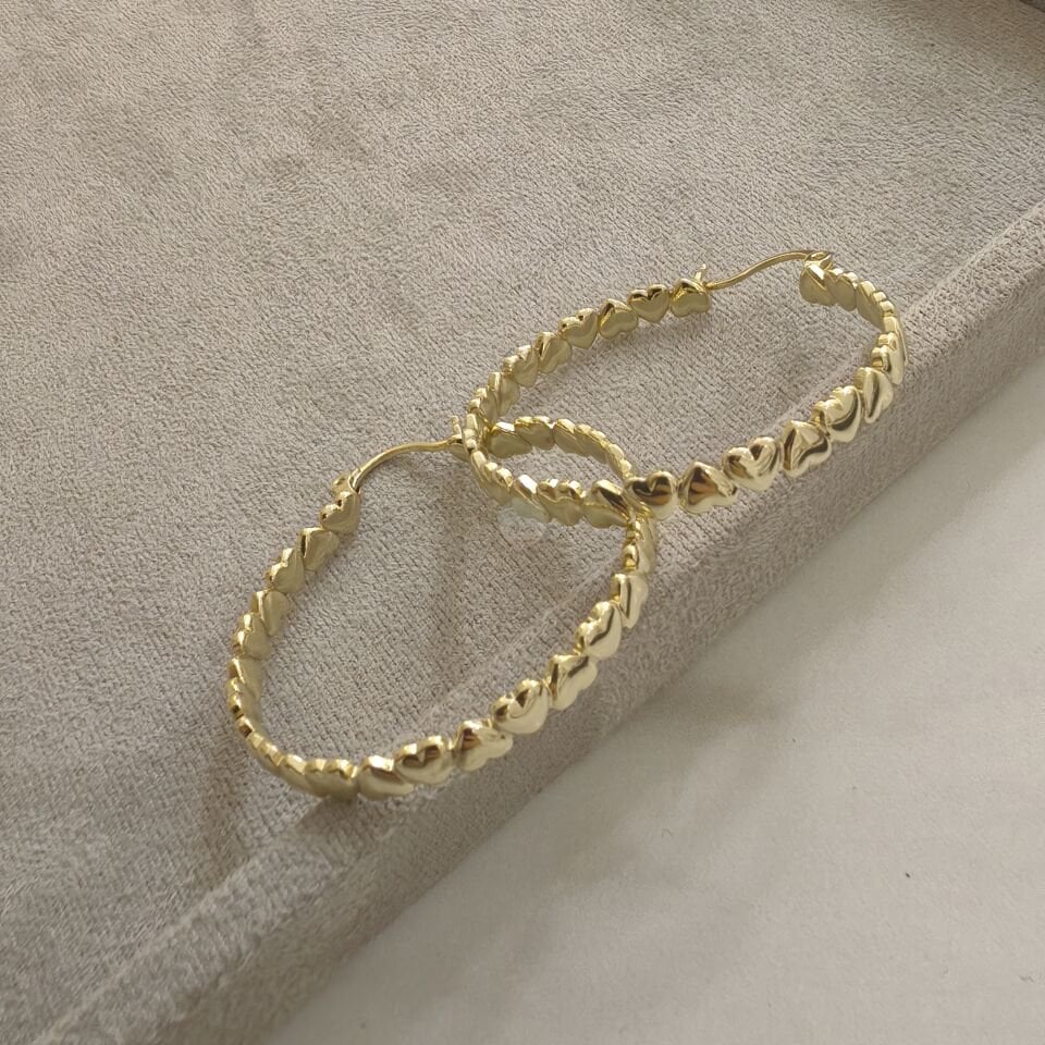 14K ALTIN KAPLAMA KALPLİ HALKA KÜPE