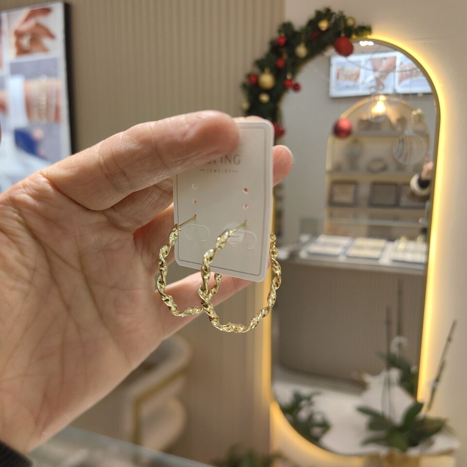 14K ALTIN KAPLAMA HALKA  KÜPE