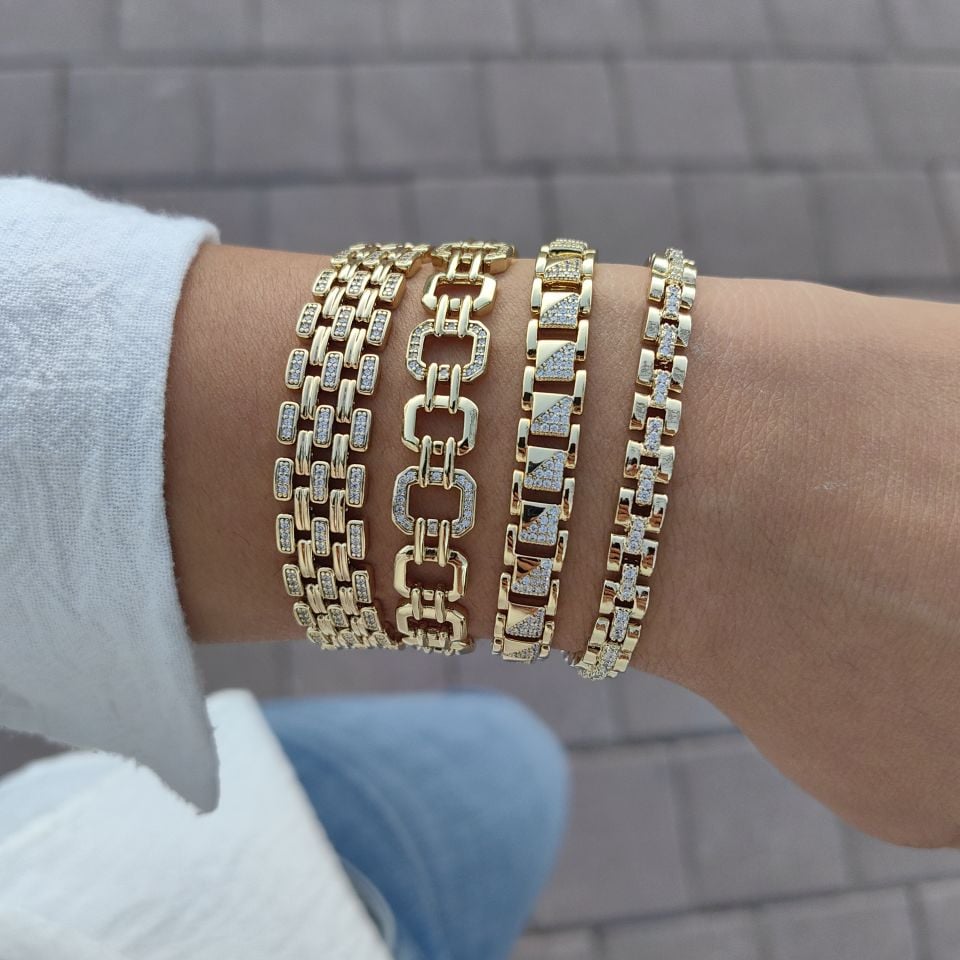 14K AYAR ALTIN KAPLAMA BİLEKLİKLER