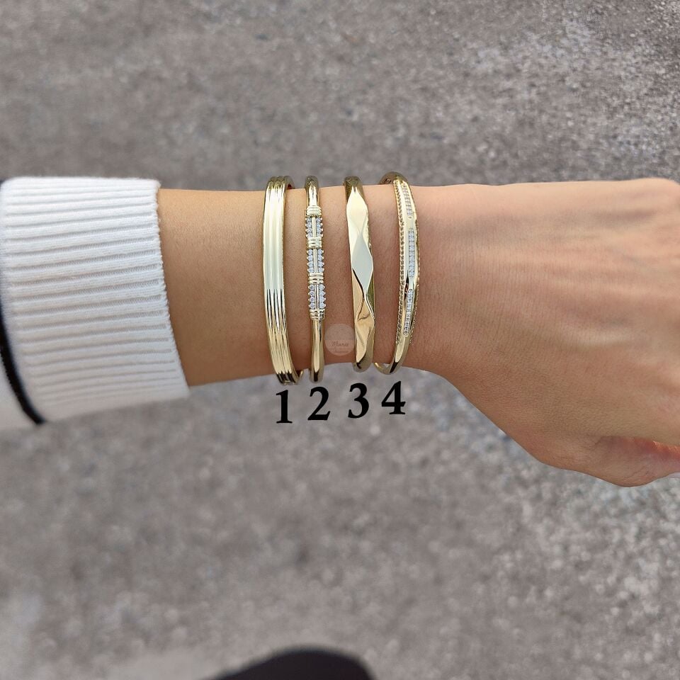 14K ALTIN KAPLAMA KELEPÇELİ BİLEZİKLER