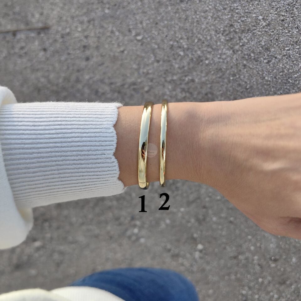 14K ALTIN KAPLAMA KELEPÇELİ BİLEZİKLER