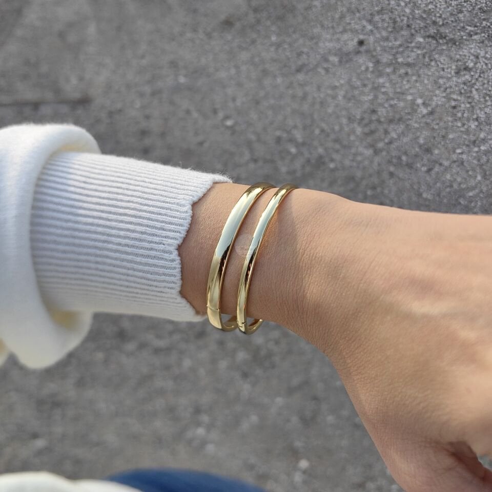 14K ALTIN KAPLAMA KELEPÇELİ BİLEZİKLER